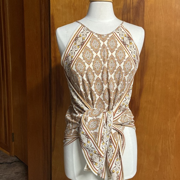 Max Edition gorgeous paisley spaghetti strap camisole scarf trim MED - Picture 5 of 6